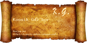 Kossik Gábor névjegykártya