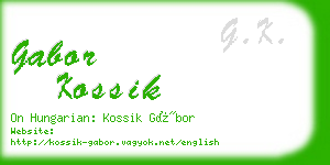 gabor kossik business card